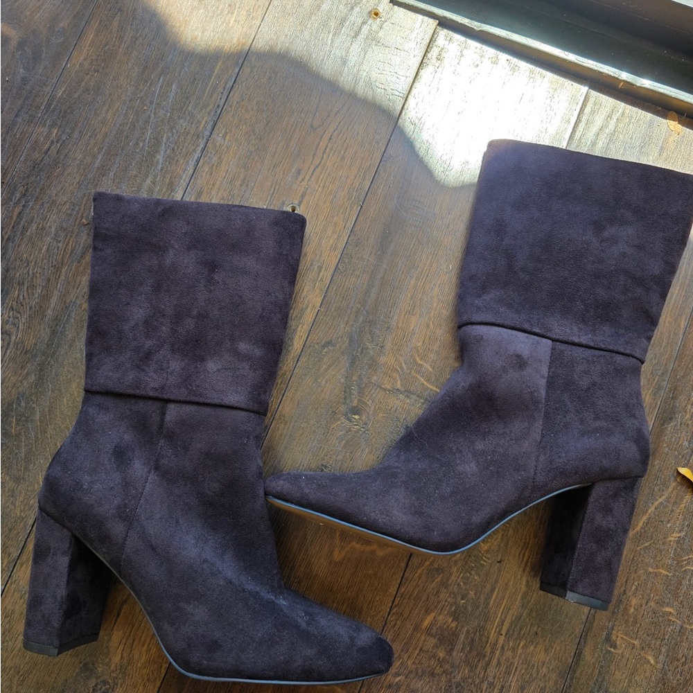 Charles By Charles David Dark Suede Heeled Boots